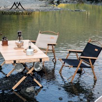 山之客鋁合金克米特椅子 木紋款戶外折疊椅 露營便攜式凳子 旅行郊游便携