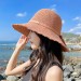 【小眾新品】女士遮陽漁夫帽夏季針織透氣沙灘盆帽  